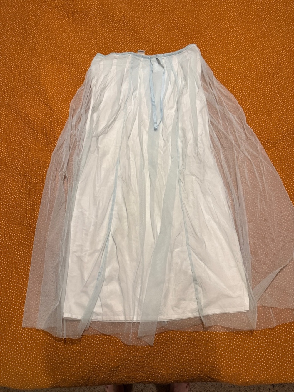 Free People Pale Blue Layered Tulle A-Line Skirt